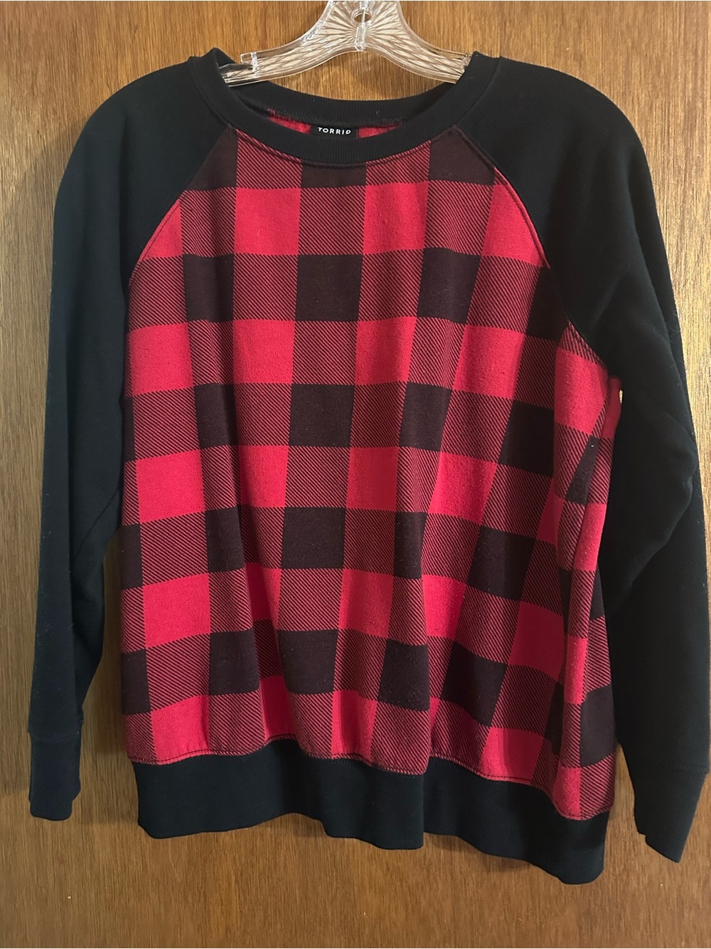 Torrid Red & Black Cozy Pullover Sweatshirt